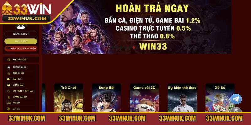 Truy cập trang web hoặc ứng dụng chính thức 33Win
